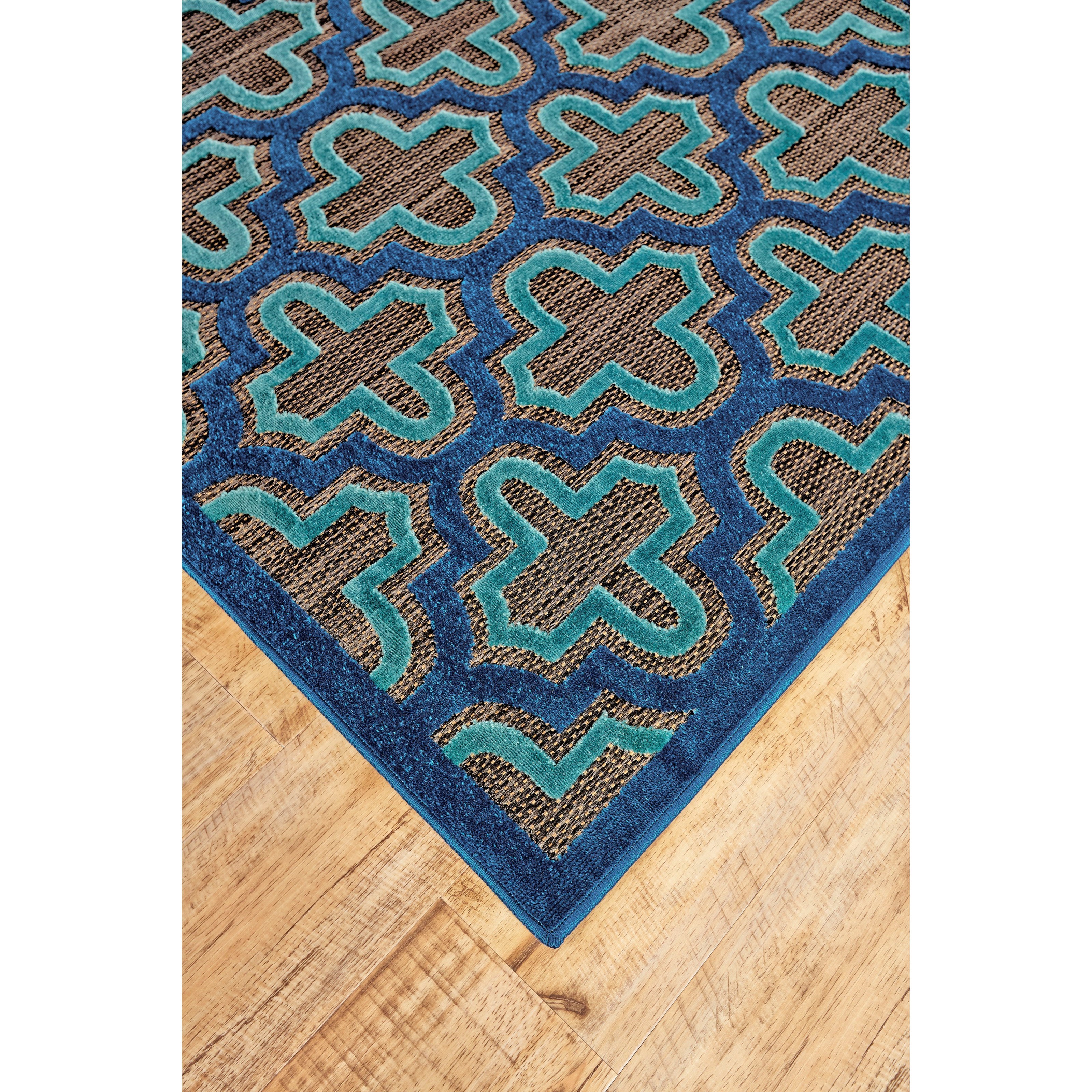 Black/Navy 7'-6" X 10'-6" Area Rug